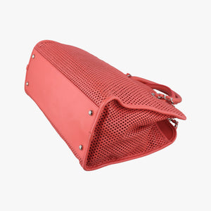 Pre-owned Chanel Up in the Air Perforated French Riviera Orange lambskin A67654 shoulderbag | stylenewstar