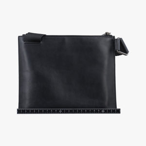 Pre-owned Fendi Zucca Print Black Leather 7VA437 shoulderbag | stylenewstar