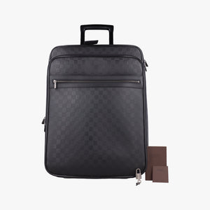 Pre-owned Louis Vuitton Pegase55 Case Matte Black Damier Infini N41231 suitcase | stylenewstar