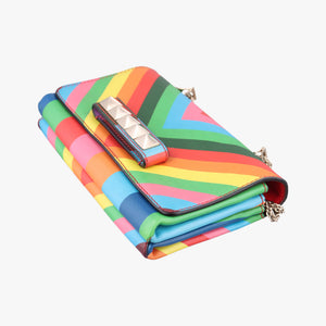 Pre-owned Valentino Rockstud Va Va Voom Multicolour Leather shoulderbag | stylenewstar