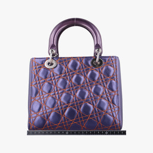 Pre-owned Christian Dior Lady Dior Purple×Orange×Brown Lambskin shoulderbag | stylenewstar