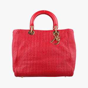 Pre-owned Christian Dior Soft Lady Dior Red lambskin handbag | stylenewstar