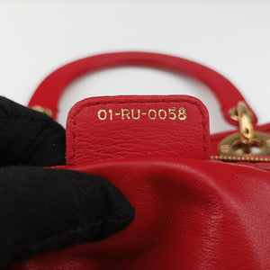 Pre-owned Christian Dior Soft Lady Dior Red lambskin handbag | stylenewstar