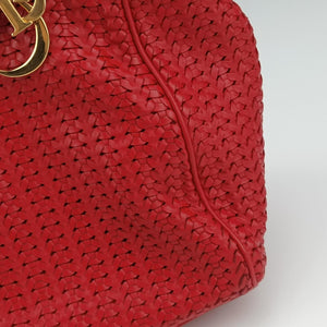 Pre-owned Christian Dior Soft Lady Dior Red lambskin handbag | stylenewstar