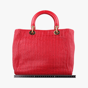 Pre-owned Christian Dior Soft Lady Dior Red lambskin handbag | stylenewstar