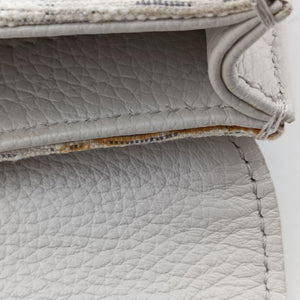 Pre-owned Christian Dior Saddle White Jacquard × Leather shoulderbag | stylenewstar