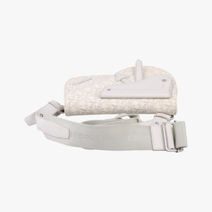 Pre-owned Christian Dior Saddle White Jacquard × Leather shoulderbag | stylenewstar