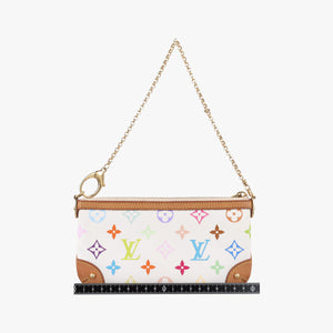 Pre-owned Louis Vuitton Pochette Mira MM Pouch white Monogram Multicolor M60096 handbag | stylenewstar
