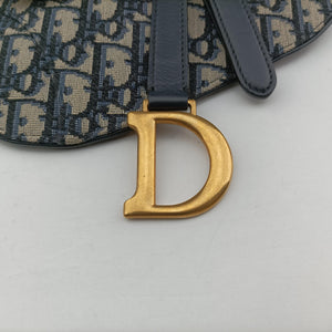 Secondhand Christian Dior Saddle Navy Jacquard×Leather bum bag/waist bag | stylenewstar
