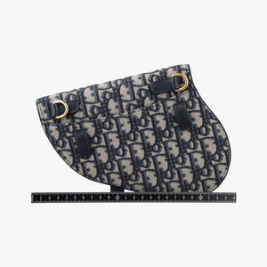 Secondhand Christian Dior Saddle Navy Jacquard×Leather bum bag/waist bag | stylenewstar