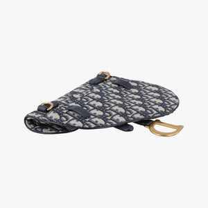 Secondhand Christian Dior Saddle Navy Jacquard×Leather bum bag/waist bag | stylenewstar