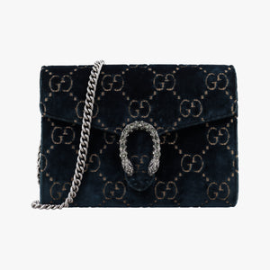 Pre-owned Gucci Dionysus Blue velour 401231 shoulderbag | stylenewstar