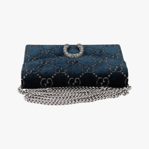 Pre-owned Gucci Dionysus Blue velour 401231 shoulderbag | stylenewstar