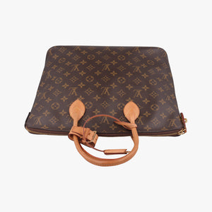 Pre-owned Louis Vuitton Lockit MM Brown Monogram Canvas×calf leather M40606 handbag | stylenewstar