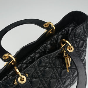 Secondhand Christian Dior Lady Dior Black lambskin handbag | stylenewstar