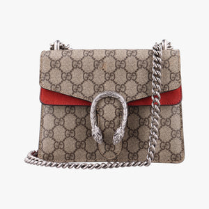 Pre-owned Gucci Dionysus beige×red PVC coated canvas × suede 421970 shoulderbag | stylenewstar
