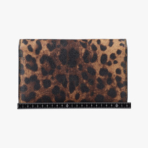 Pre-owned Dolce & Gabbana Dauphine Leopard Brown Coated Canvas shoulderbag | stylenewstar
