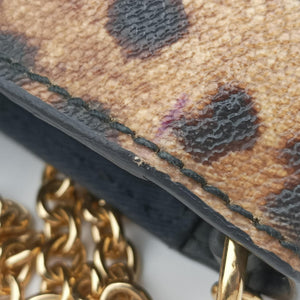 Pre-owned Dolce & Gabbana Dauphine Leopard Brown Coated Canvas shoulderbag | stylenewstar