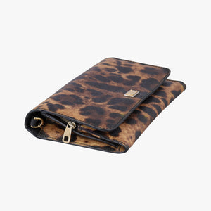 Pre-owned Dolce & Gabbana Dauphine Leopard Brown Coated Canvas shoulderbag | stylenewstar