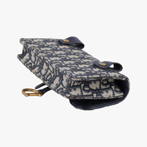 Pre-owned Christian Dior Saddle Gray×Navy×Black Jacquard bum bag/waist bag | stylenewstar
