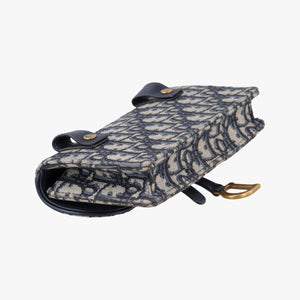 Pre-owned Christian Dior Saddle Gray×Navy×Black Jacquard bum bag/waist bag | stylenewstar