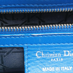 Pre-owned Christian Dior Lady Dior Blue lambskin shoulderbag | stylenewstar