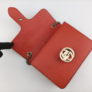 Pre-owned Gucci Interlocking G Orange Leather 510304 shoulderbag | stylenewstar