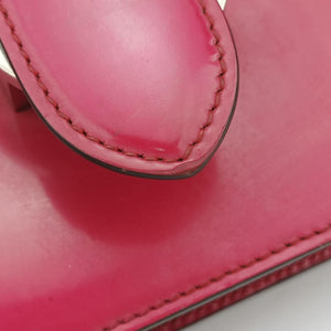 Pre-owned Gucci Interlocking G Red Patent Leather 387609 shoulderbag | stylenewstar
