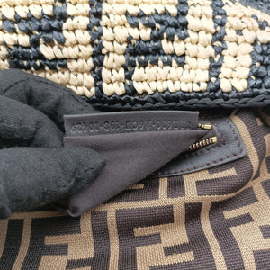 Pre-owned Fendi BAGUETTE Multicolour straw 8BR600 shoulderbag | stylenewstar