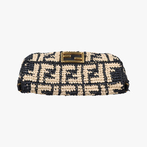 Pre-owned Fendi BAGUETTE Multicolour straw 8BR600 shoulderbag | stylenewstar