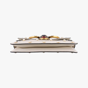 Pre-owned Gucci Broadway Pearl Bee White Leather 453778 shoulderbag | stylenewstar