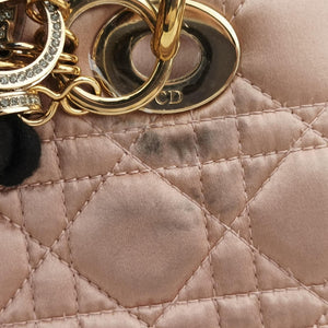 Pre-owned Christian Dior Lady Dior Pink Cannage Satin shoulderbag | stylenewstar