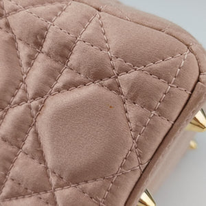 Pre-owned Christian Dior Lady Dior Pink Cannage Satin shoulderbag | stylenewstar