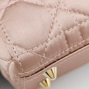 Pre-owned Christian Dior Lady Dior Pink Cannage Satin shoulderbag | stylenewstar