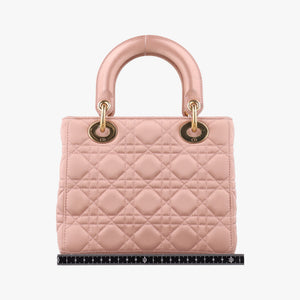 Pre-owned Christian Dior Lady Dior Pink Cannage Satin shoulderbag | stylenewstar
