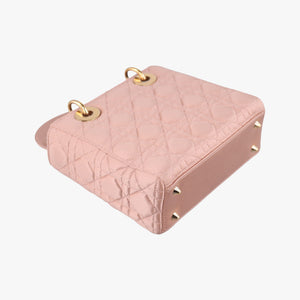 Pre-owned Christian Dior Lady Dior Pink Cannage Satin shoulderbag | stylenewstar