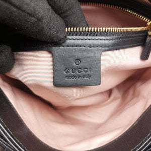 Pre-owned Gucci Arli Black Suede×leather 550126 shoulderbag | stylenewstar