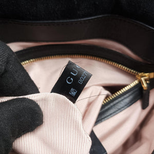 Pre-owned Gucci Arli Black Suede×leather 550126 shoulderbag | stylenewstar