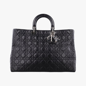 Pre-owned Christian Dior Lady Dior Black lambskin handbag | stylenewstar