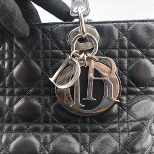 Pre-owned Christian Dior Lady Dior Black lambskin handbag | stylenewstar