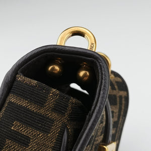 Pre-owned Fendi C'mon Small Brown canvas 7AS219 shoulderbag | stylenewstar