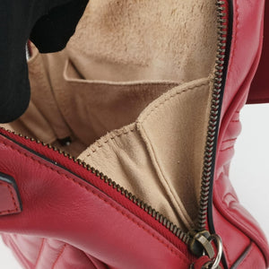 Pre-owned Gucci GG Marmont Red Leather 498100 shoulderbag | stylenewstar