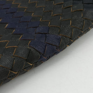 Vintage Bottega Veneta Intrecciato Dark Gray × Blue lambskin shoulderbag | stylenewstar