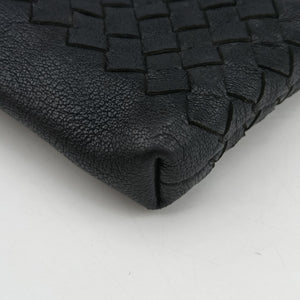 Vintage Bottega Veneta Intrecciato Dark Gray × Blue lambskin shoulderbag | stylenewstar