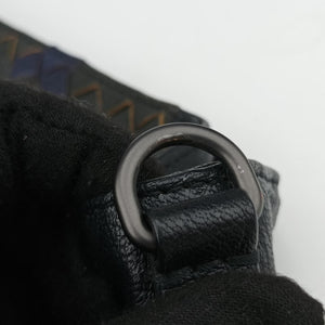 Vintage Bottega Veneta Intrecciato Dark Gray × Blue lambskin shoulderbag | stylenewstar
