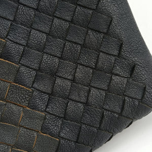 Vintage Bottega Veneta Intrecciato Dark Gray × Blue lambskin shoulderbag | stylenewstar