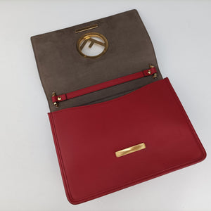 Pre-owned Fendi Kan I F Red Leather 8BT284 shoulderbag | stylenewstar
