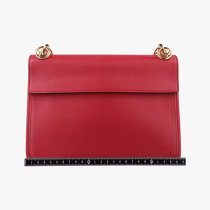Pre-owned Fendi Kan I F Red Leather 8BT284 shoulderbag | stylenewstar