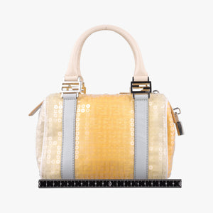 Pre-owned Fendi Zucchino Glitter Logo Yellow×Multicolour sequins 8BL071 handbag | stylenewstar