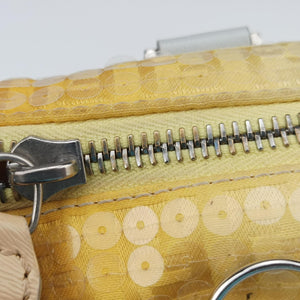 Pre-owned Fendi Zucchino Glitter Logo Yellow×Multicolour sequins 8BL071 handbag | stylenewstar